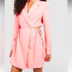 NWT boohoo Ruched Side Tie Blazer Dress Size 8 Green Boohoo